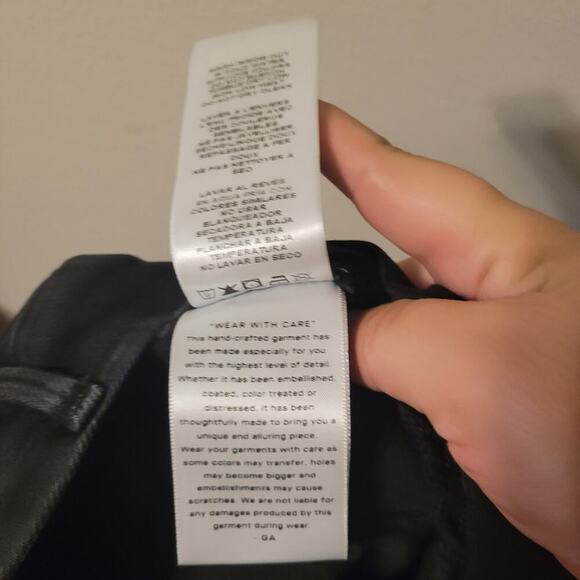 Good American Good Legs Cropped Bootcut Jeans Womens 31 Black Button Fly Raw Hem - Picture 9 of 9